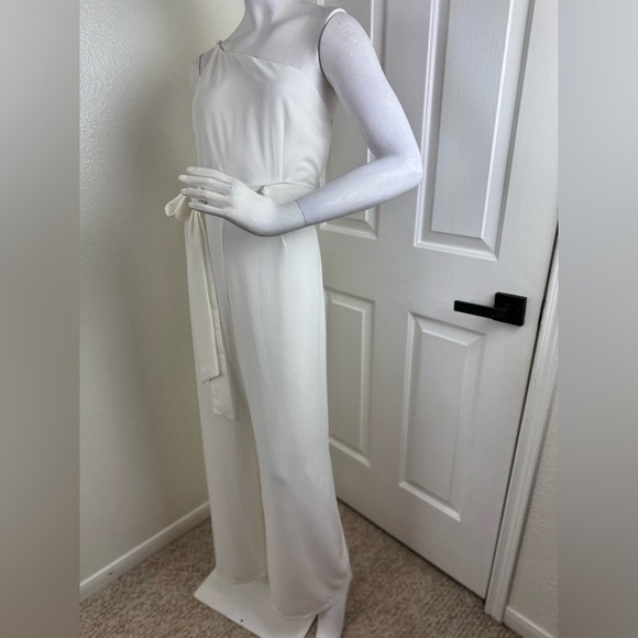 PETAL&PUP LEYTON JUMPSUIT - WHITE Elegant White Wide-Leg Pants Size 12. #336 - Picture 4 of 15